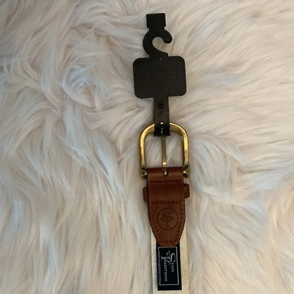 STATE TRADITIONS NORTH CAROLINA LEATHER STRAP BELT SIZE 30